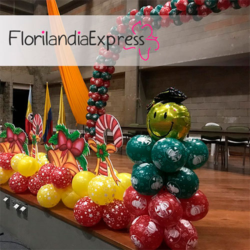Del Norte Gallo Escultura Decoración columna horizontal y arco de globos - Florilandia Express